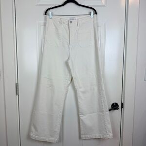 Just Black Denim creamy white wide leg jeans size 31